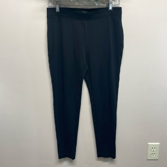 Talbots Petites Black Pull On Elastic Waistband Skinny Pants Ankle Zip MP - Picture 1 of 14
